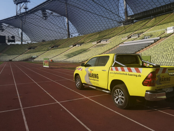 Reparatur farbiger Asphalt Olympiastadion München