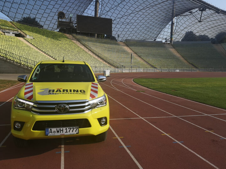 Reparatur farbiger Asphalt Olympiastadion München